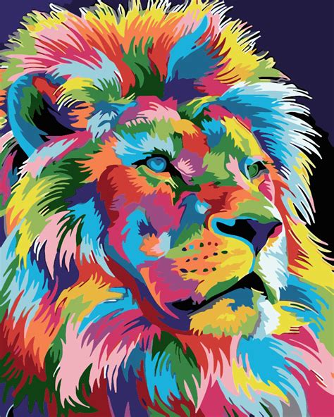 Painting by Numbers 40x50cm - Colourful Lion King