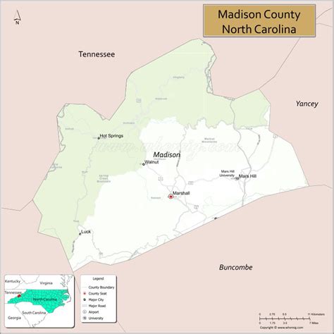 Map of Madison County, North Carolina, USA - Check Where is Located ...