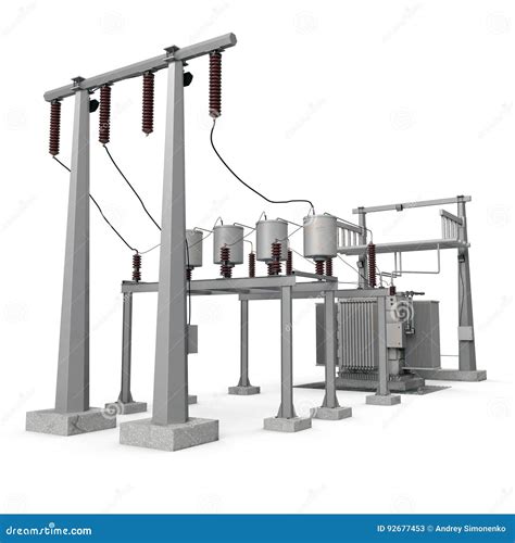 Isolated Substation Transformer Vector Drawing | CartoonDealer.com #153165877