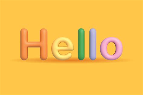 Hello word 3d design vector illustration with colorful color for ...