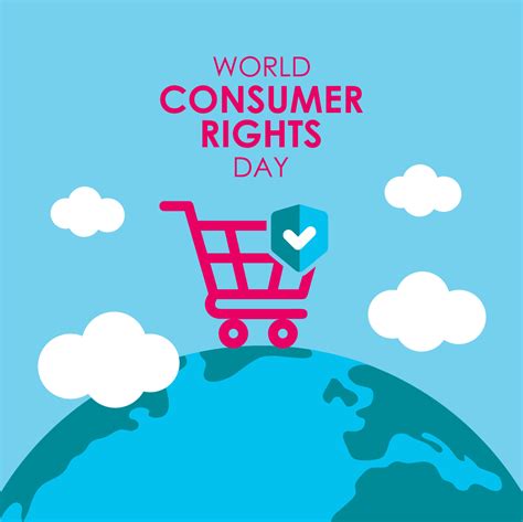 world consumer rights day poster template with globe illustration ...