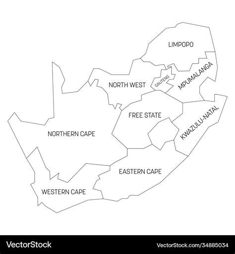 South africa - map provinces Royalty Free Vector Image