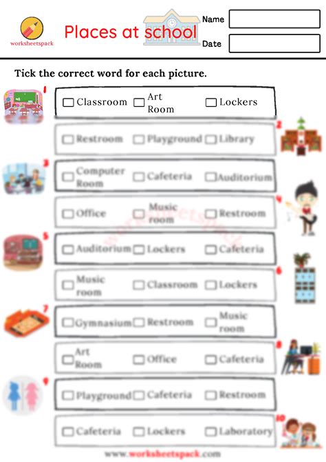 SOLUTION: School vocabulary worksheets places at school 1 1 - Studypool