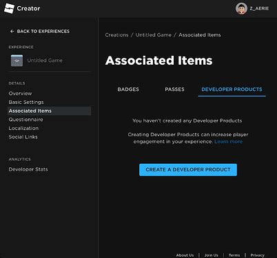 Experiences & Developer Products on Creator Dashboard - Announcements - Developer Forum | Roblox