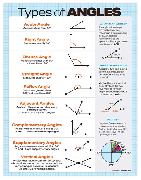 Buy ZOCO - Types of Angles - Laminated, 17 x 22 inches - Geometry, Math ...