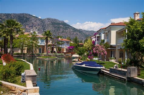 Villas in #Gocek situated by the channel - the best way to get home is ...