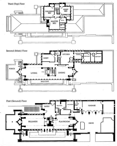 Concept Frank Lloyd Wright Robie House Plans, House Plan Elevation