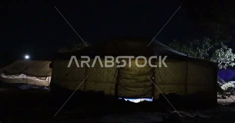 Wild camps in the deserts of the Kingdom of Saudi Arabia, desert tents ...