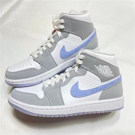 Air Jordan 1 Mid White Grey Blue With Icy Soles – Sneaker Hello