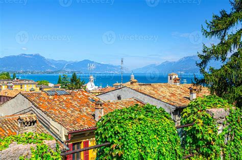 Aerial panoramic view of Desenzano del Garda town 6110292 Stock Photo ...