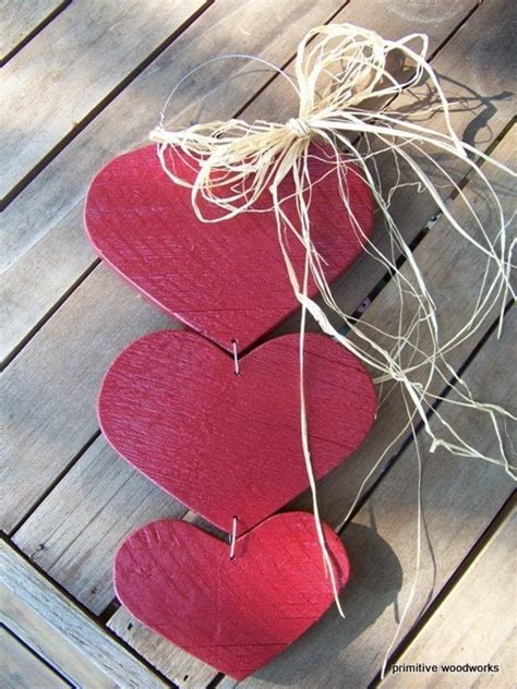 Rustic Wood Hearts Rustic Home Decor by PrimitiveWoodworks on Etsy