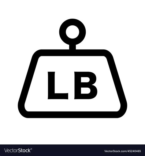 Pound weight icon or lb Royalty Free Vector Image