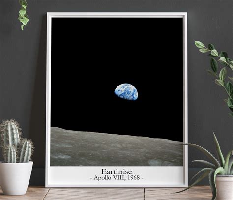 Earthrise Photo Earthrise Print Space Print Space Decor - Etsy