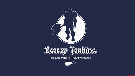 Leeroy Jenkins poster, World of Warcraft, Leeroy Jenkins, blue background, simple background HD ...