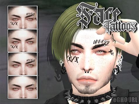 The Sims Resource - eGhourl - Face Tattoos