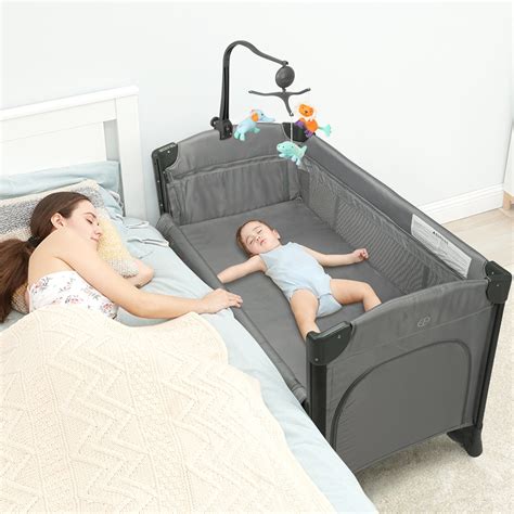 JOYMOR Folding Bedside Bassinet Co-Sleeper, Baby Shower Gift Travel ...