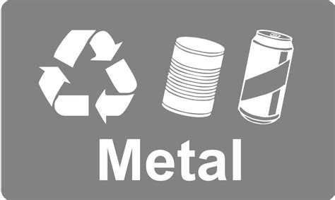 Recycling Sticker - Metal - Wheelie Rubbish Signs