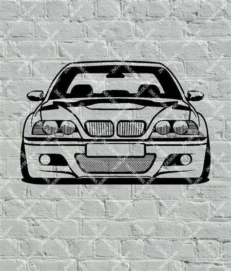 BMW E46 M3 DXF Svg Vector File for Laser Cut, Print, Vinyl, Drawing. - Etsy