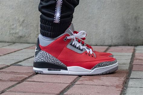 On-Foot: Air Jordan 3 'Red Cement' - Sneaker Freaker