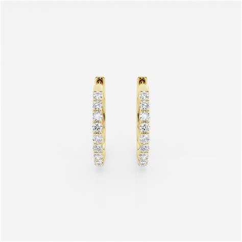 1/2 ctw Round Lab Grown Diamond Shared Prong Hoop Earrings ...