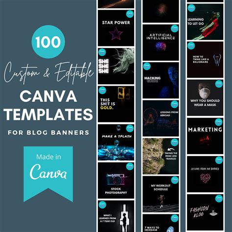 Canva Templates • Black Background w/ White Text Overlay and Colorful Images