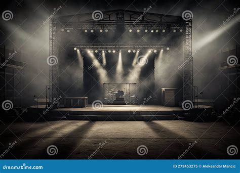 Empty concert stage stock illustration. Illustration of empty - 273453275