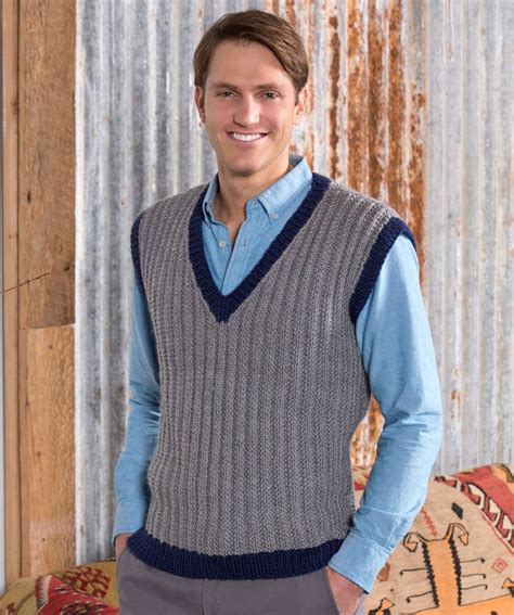 Man’s Seeded Rib Vest (different colors though) | Knit vest pattern, Sweater dress pattern, Vest ...