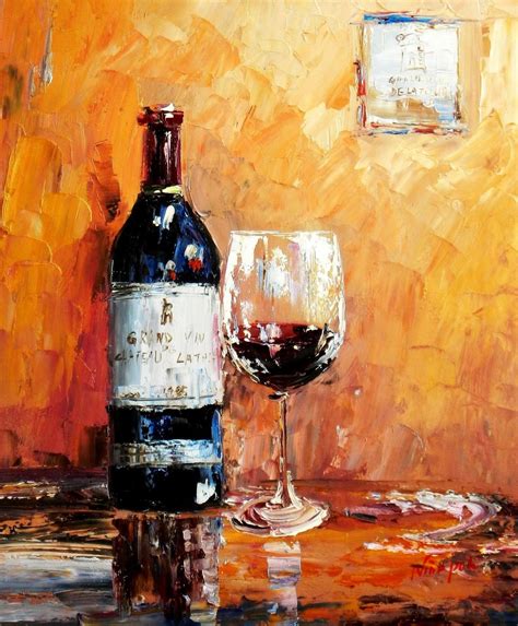 Oil Paintings Of Wine Bottles Abstract – Still Life With Wine Bottle 50X60 Cm Oil Painting ...