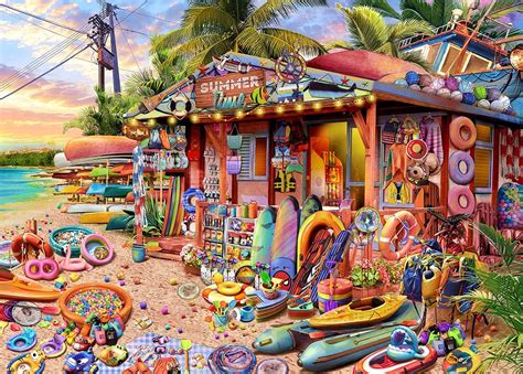 HUADADA Puzzles for Adults 1000 Piece Family Puzzle Adult - Beach Shop ...