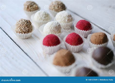 Belgian chocolate truffles stock image. Image of assortment - 148137049