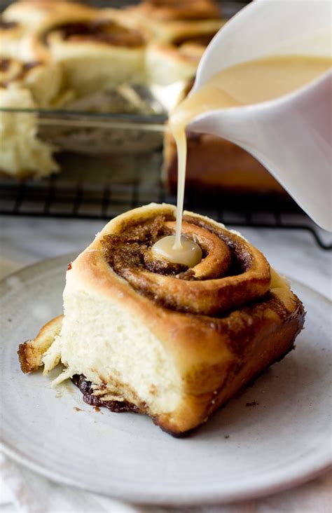 Cinnamon Rolls with Warm Vanilla Glaze - The Gourmet Gourmand