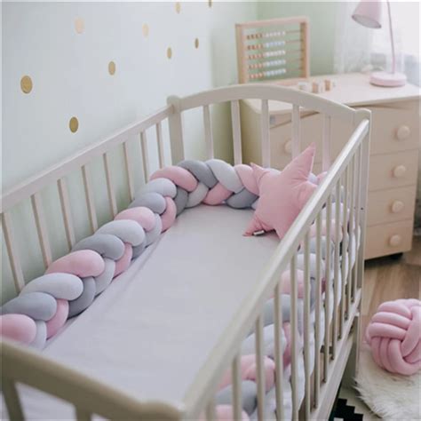 200cm Baby Bed Bumper Knot Design Newborn Baby Crib Protector Cot ...