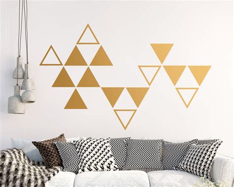 Large Triangle Wall Decals Geometric Vinyl Decals Gold