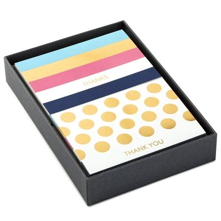 Hallmark Boxed Thank You Card Assortment, Preppy Stripe Dot (Two Designs, 50 Cards and Envelopes ...