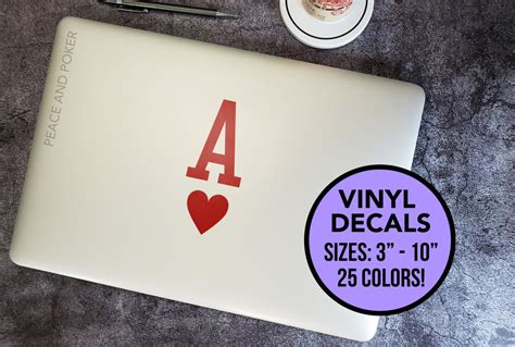 Ace of Hearts Vinyl Decal Poker Custom Decals Vinyl Decals multiple ...