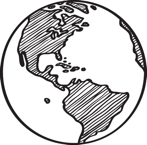 Freehand drawing world map sketch on globe. 10251849 PNG