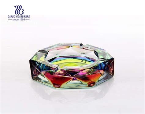 special pattern design cigar smoking glass ashtray for bar