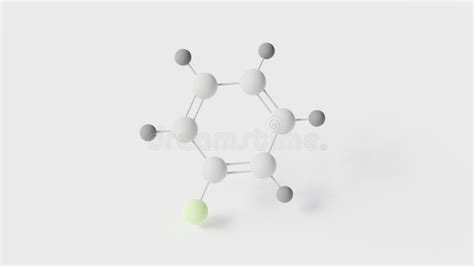 Fluorobenzene Molecule 3d, Molecular Structure, Ball and Stick Model, Structural Chemical ...