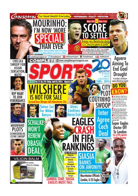 Read Complete Sport Newspaper For Free...updated Daily - Sports - Nigeria