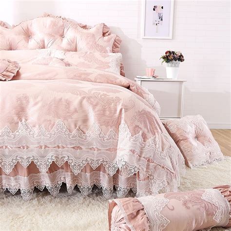 Elegant Girls Pale Pink Vintage Lace Design Gathered Ruffled Cute Style ...