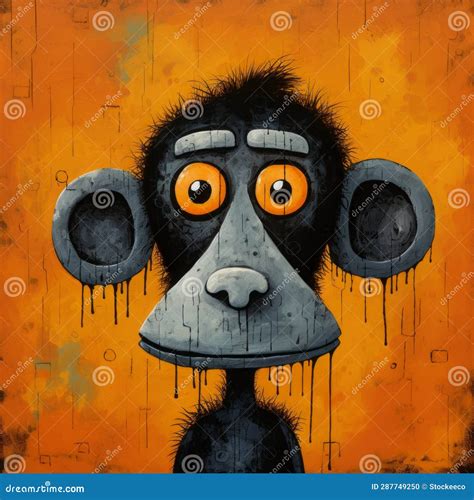 Chimp Comics: a Dark and Humorous Illustration of a Black Monkey Stock Illustration ...