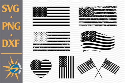 American Flag Silhouette SVG, PNG, DXF Digital Files Include - So Fontsy