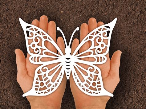 Butterfly Paper Cut Template (2 Type) Graphic by johanruartist ...