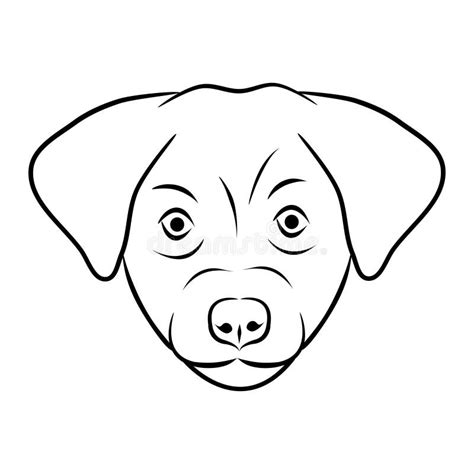 Dog Head Icon, Black and White Drawing Isolated on White. Animal Logo ...