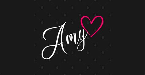 Amy Name Calligraphy Pink Heart - Amy Name - Pin | TeePublic