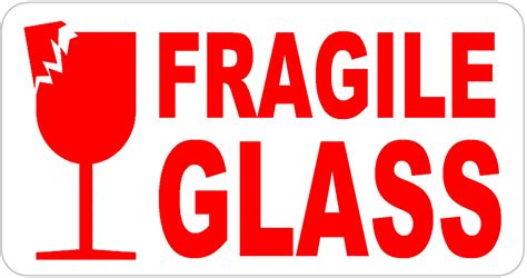 FRAGILE GLASS Labels - Self adhesive handle with care Stickers | eBay