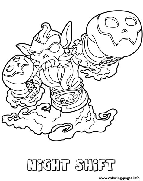 Skylanders Swap Force Undead Night Shift Coloring Pages Printable