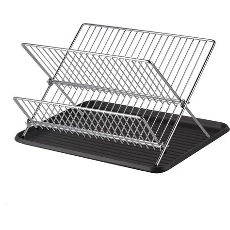 Real Home Folding, Chrome Dish Rack Set - Walmart.com - Walmart.com