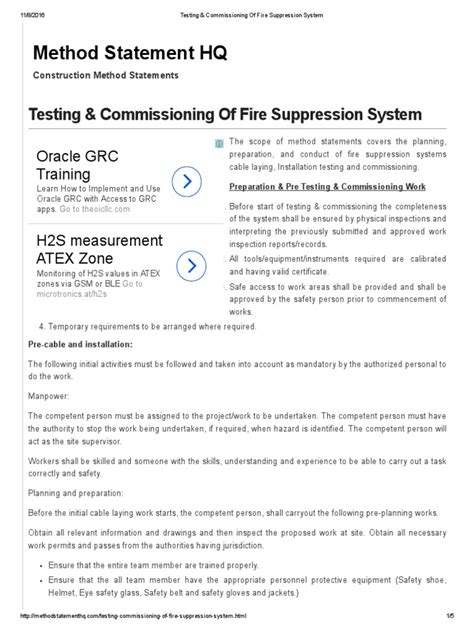 Testing & Commissioning of Fire Suppression System | Equipment | Electrical Engineering | Free ...