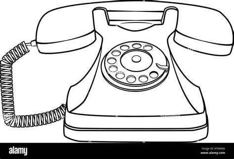 Illustration of Isolated Cartoon Retro Rotary Telephone. Vector EPS 8 Stock Vector Image & Art ...